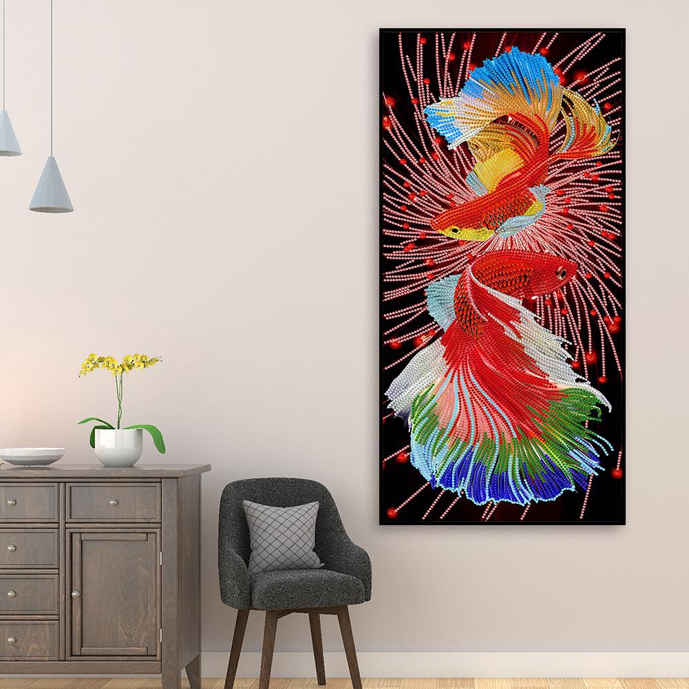 Koi Fish 5D DIY Diamond Painting Kits Special-shaped Partial Drill Wall Decor