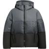 Color Block Hooded Zip Long Sleeve Down Jacket Men Outerwear Gray CU802-GRM