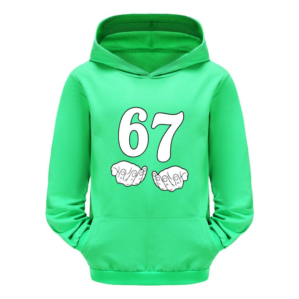 5391 Boys Girls Steal a Brainrot 67 Printed Cotton Fashion Long Sleeves Hoodies