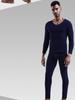 Men's Thermal Low-Neck V-Neck Cotton Suit: Velvet-Lined Sweater & Pants for Autumn/Winter