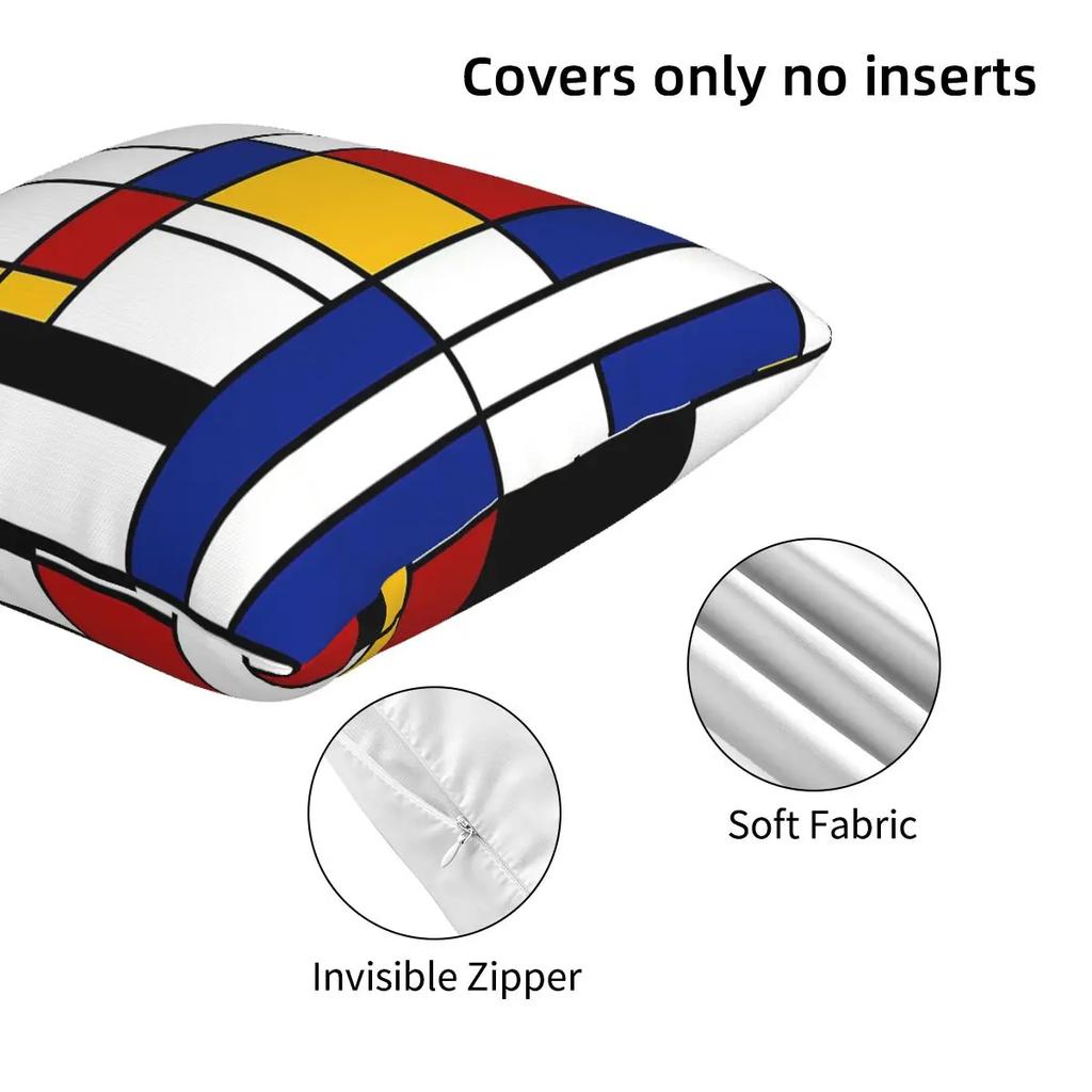 Piet Mondrian 2 Pcs Square Pillowcase Pillow Cover Cushion Decor Comfort Throw Pillow For Home Car