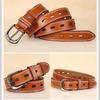 Hollow Leather Belt Women'S Casual Pure Cowhide Pin Buckle Belt Wide With Jeans Spring And Autumn