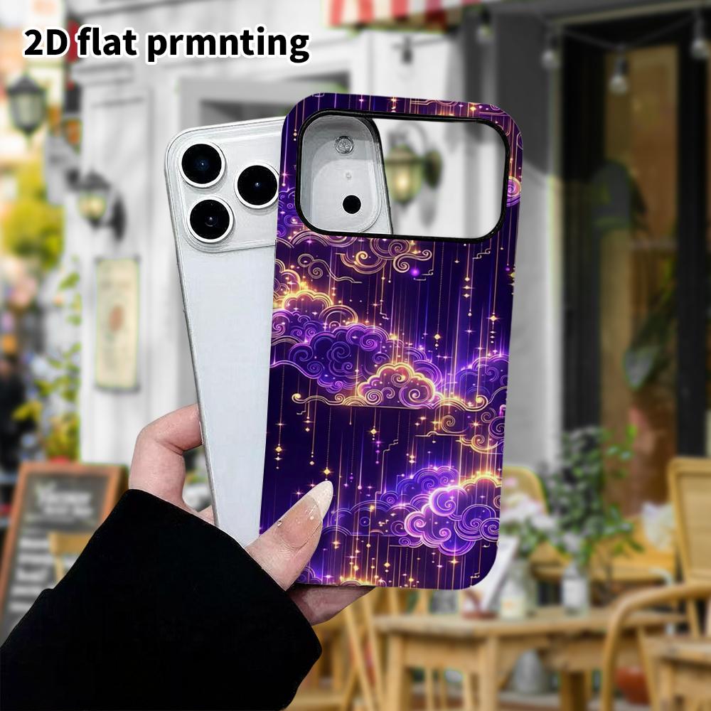 Phone Case: 2D Flat Design Suitable for iPhone 18, 17, 16, 15, 14, 13 Pro Film Protection Case, Couple Style, Lucky Clouds and Starry Sky, Christmas a