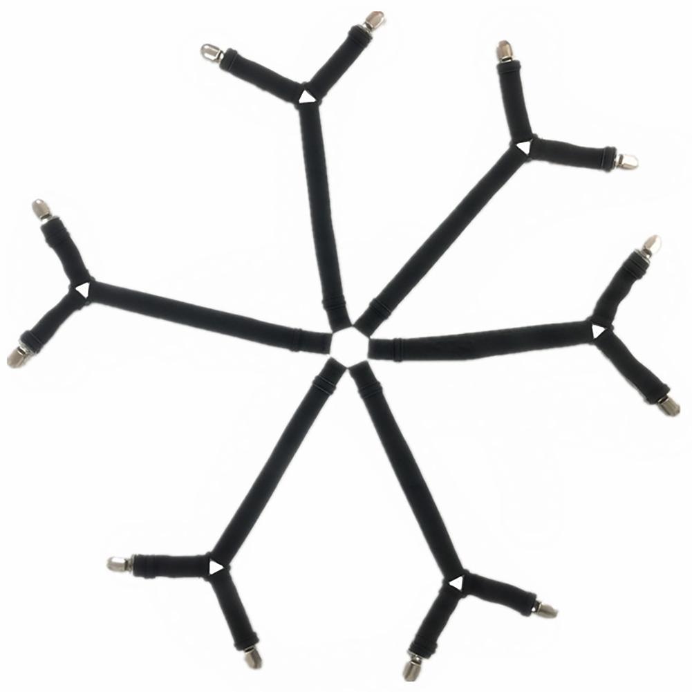 

6 Sides 12 Claws Adjustable Nonslip Bed Sheet Fixator black
