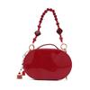 DIOR [Customized Cosmetic Bag] Leather Red Rose Dream Bath Bag Patent Leather Glossy Portable Exquisite Pearls