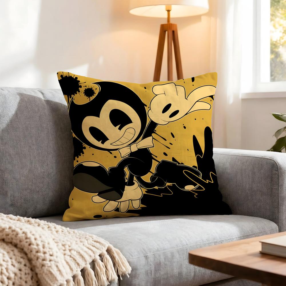 Bendy And The Ink Machine Cushion Cover 1Pcs Decorative Covers Soft Cushion Case For Sofa Couch Decor 40X40 45X45 Pillowcases
