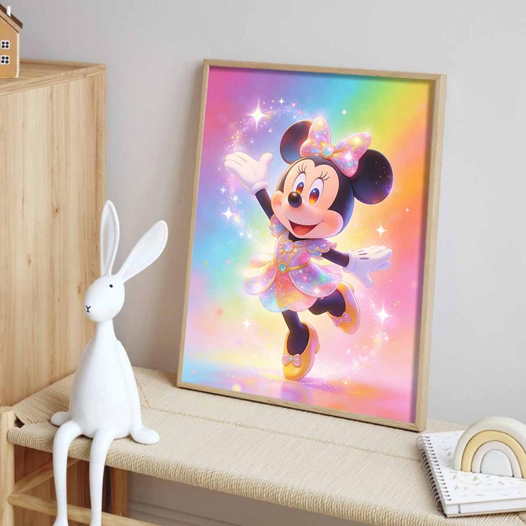 Disney 5D DIY Full Circle Diamond Painting Kit Minnie Mouse Sparkle Dress Home Decor Gift