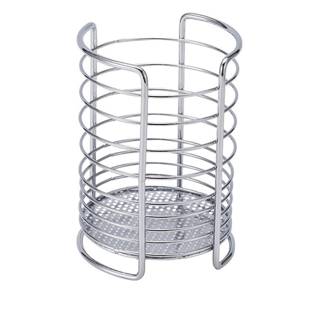 Round Kitchen Utensil Holders Draining Hole Base Tabletop Cutlery Drainer Desktop Organization