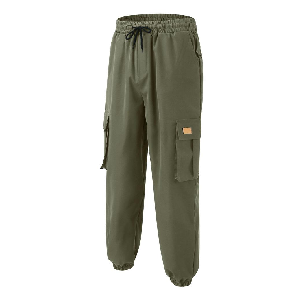 Nové pracovní oděvy kalhoty s mnoha kapsami pánské tkané kalhoty pro volný čas kalhoty se stahovací šňůrkou módní pánské kalhoty