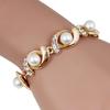 Yousheng Women Bracelet Electroplating Rhinestone Fine Workmanship Luxurious Bright Luster Decoration Temperament Adjustable Imitation Pearls Bracelet