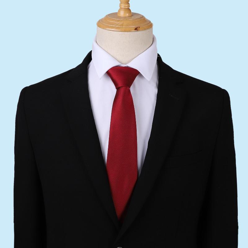 Men's Tie Solid Color Business Dress Polyester Will Tie Gifts To Set Personality Lgo