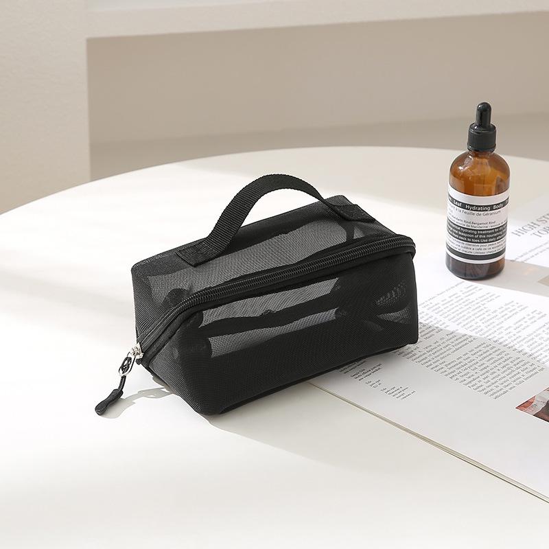 Large Capacity Transparent Mesh Makeup and Toiletry Bag for Travel