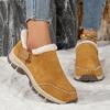 Plush Women's Cotton Shoes Warm Ankle Boots Cow Suede Flats Non-slip Winter Walking Casual Shoes Mother Shoes