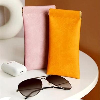 1 unidad Bolso Suave de Cuero PU para Gafas de Sol Estuche de Lectura Bolsita para Gafas de Sol Bolsas de Almacenamiento para Gafas Unisex
