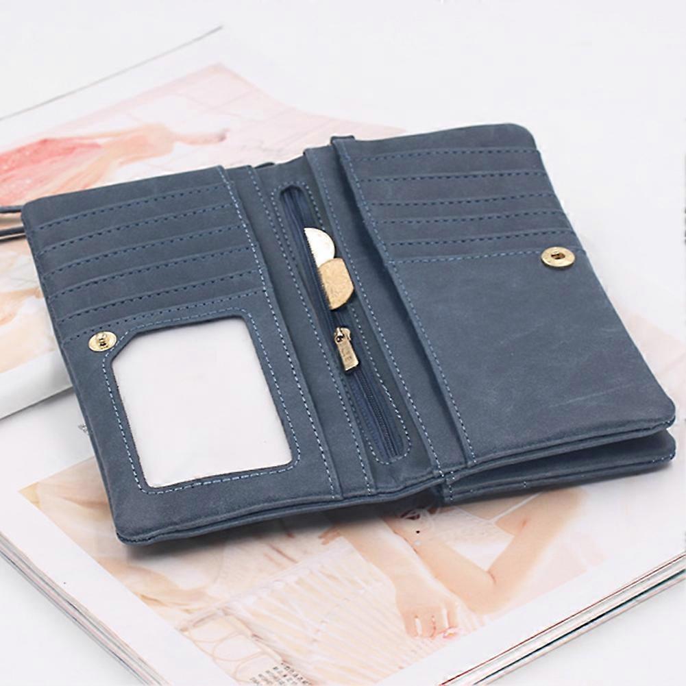 Women's PU Leather Double Zip Long Card Case, Lightweight and Waterproof Wallet, Suitable for Daily Travel, Shopping, Travel and Dating