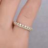 Huitan Dainty Shiny Double-Desk CZ Rings for Women Simple Stylish All-matching Finger Accessories Trendy Charm Wedding Jewelry