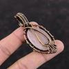 Evil Eye Rose Quartz Pendant Copper Wire Wrapped Pendant Rainbow Moonstone Gemstone Pendant Gift For Him Evil Eye Jewelry Handmade Pendant