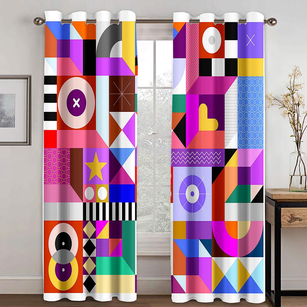 Vibrant Abstract Simplicity Premium Window Area Curtains in the Little Ones Bedrooms Living Room Hall Treatments Kitchen Decor Drapes Blinds