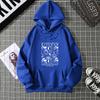 Street Fashion Lotus Flowers Printed Pattern Hoodie American Goth Hip-Hop Loose Casual Versatile Oversized Pullover Women