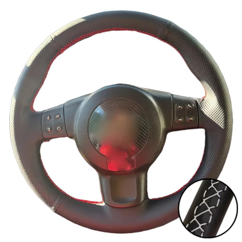 Hand Stitched Black Microfiber Leather Steering Wheel Cover For Seat Leon (Mk2) 2006-2008 Ibiza (6L) 2007 Car Accessories