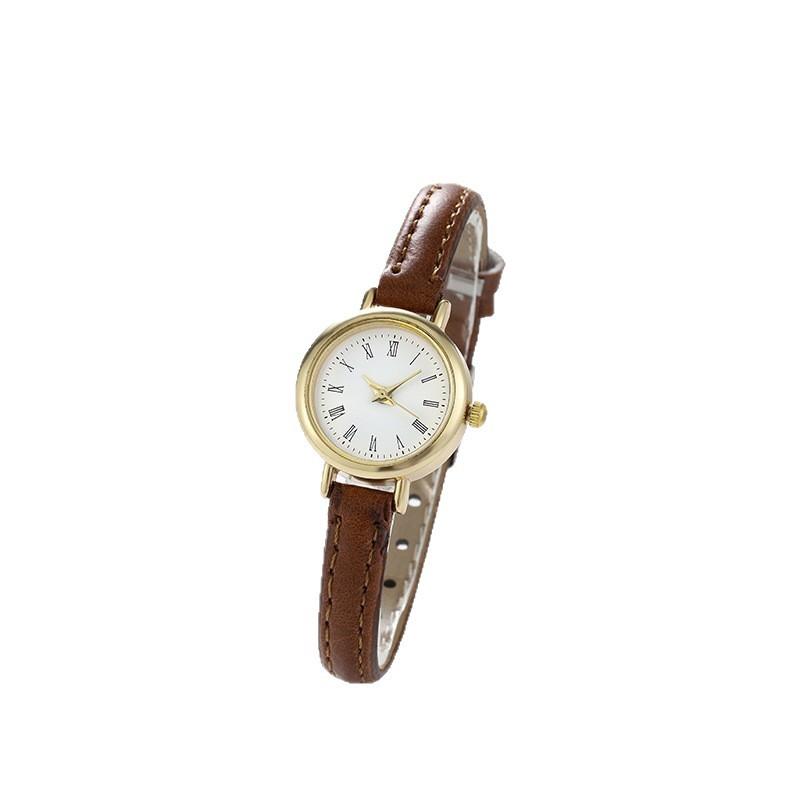 Quartz Watch Academy Style Simple Ultra-Small Dial Retro Literary Fine Strap Small Watch Women