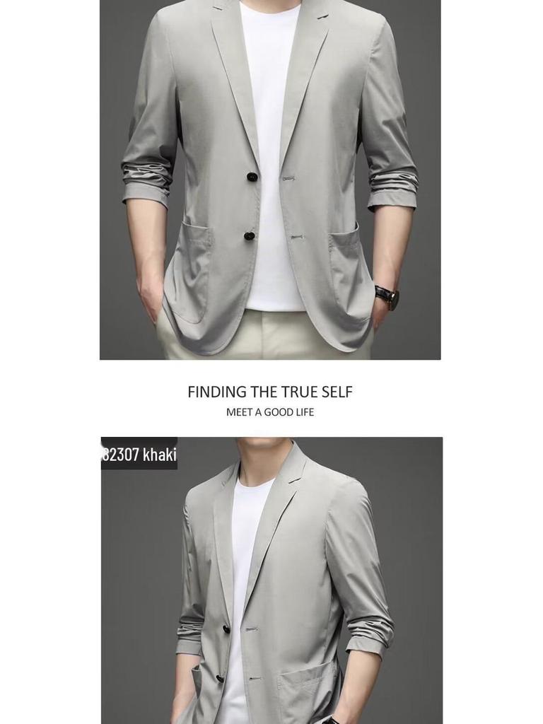 Autumn 2024 Men's Slim Business Casual Suit Jacket for Middle-Aged Dads