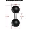 Double 1"" Ball Mount Base Ball Adapter Compatible With RAM Mounts B Size Double Socket Arms, Black, Silver/Black, M-11-1