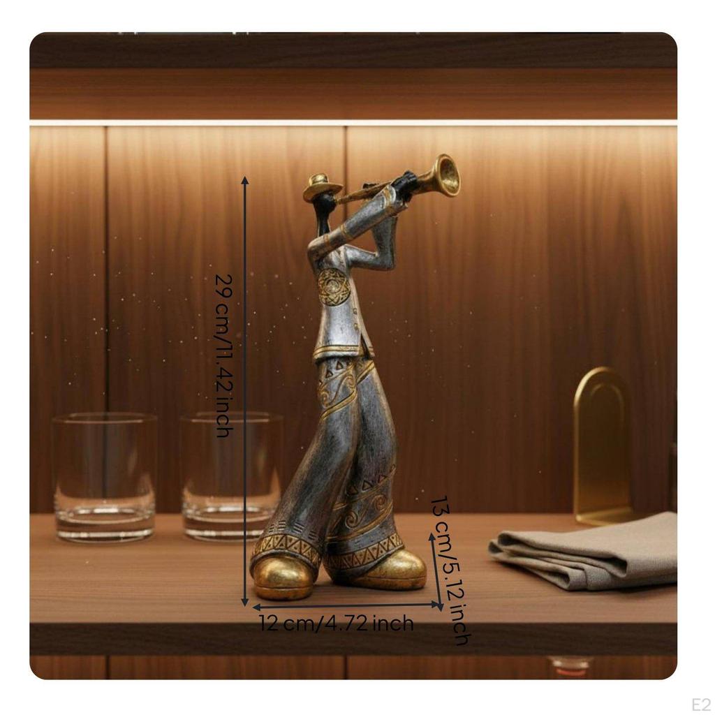 5 Pieces Retro Musician Sculptures Vintage Style Band Figurines Decorative Music