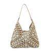 New Hollow-out Design Weaving Clutches Weaving Texture Large Capacity Underarm Bag Polyester Ladies Handbag Summer Season