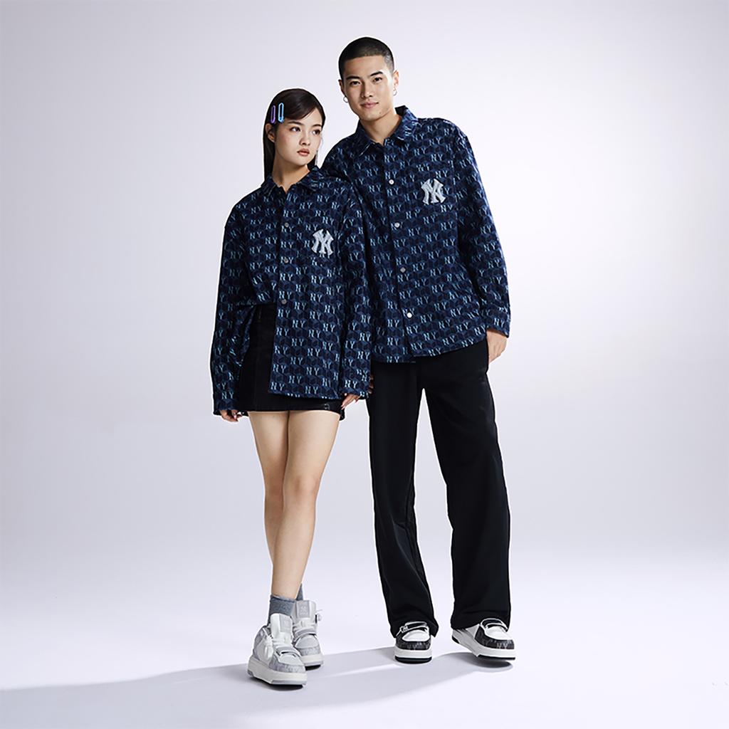 New MLB New York Yankees Denim Jacket Unisex Dark Marine Blue 3ADRM0734-50NYD