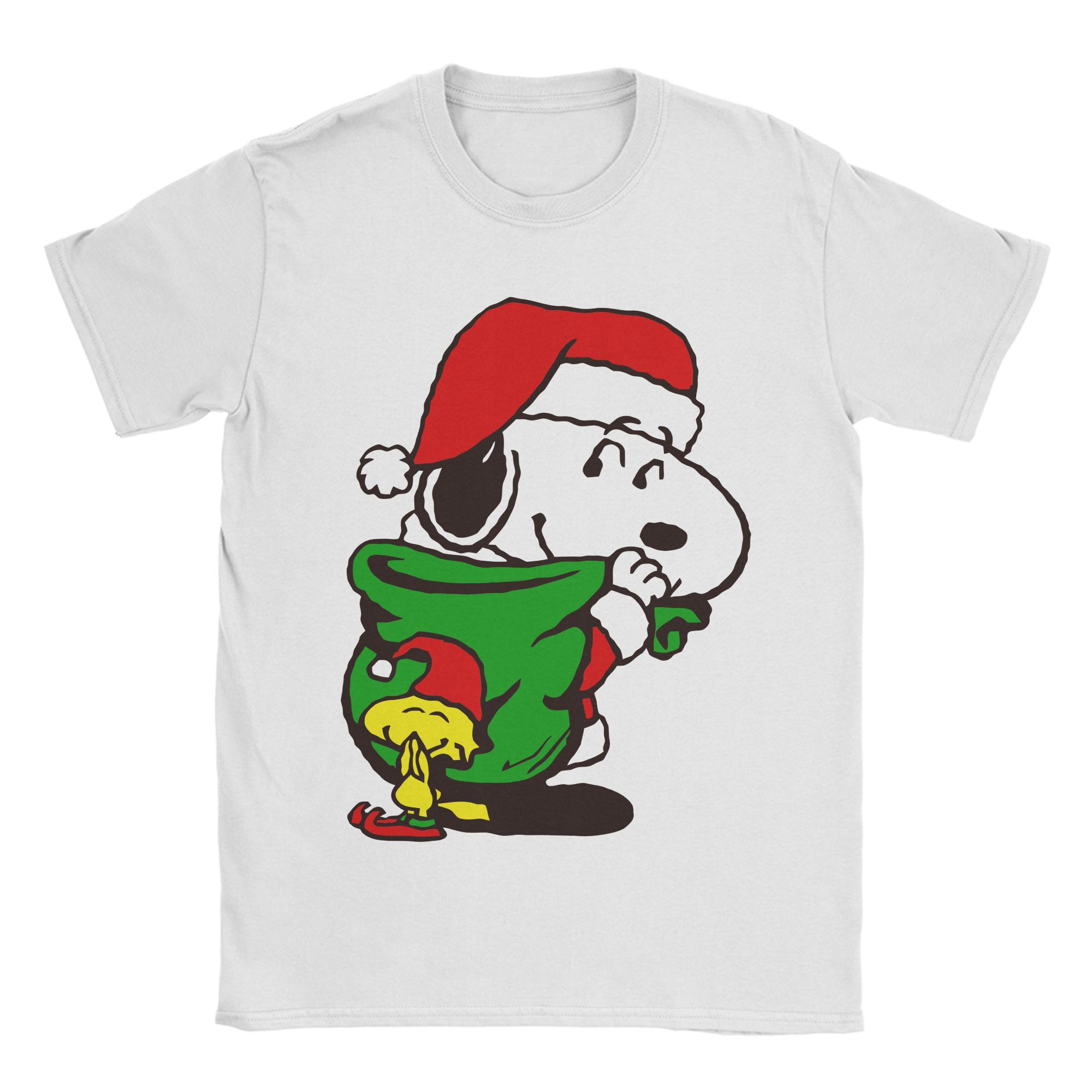 

Miniso Peanuts Santa Snoopy Woodstock Christmas Mens Womens T Shirts Awesome Tee Shirt Short Sleeve Cotton Crew Neck TShirt S