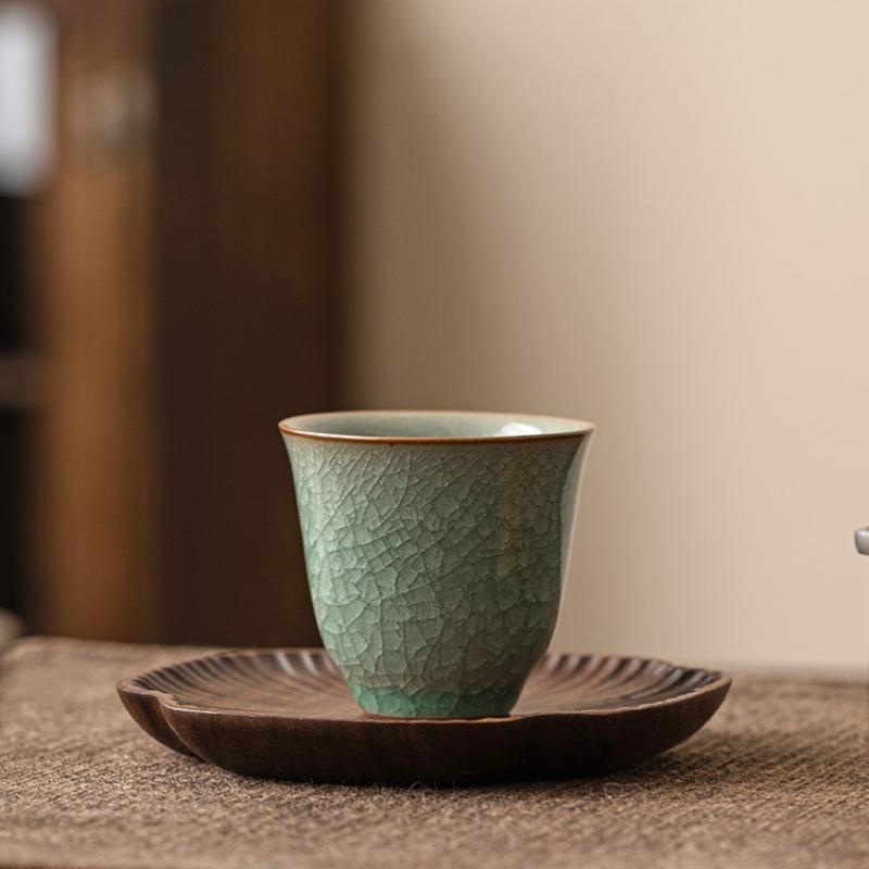 2Pcs Chinese Style Ice Flower Ceramic Tea Cup Kung Fu Tea Cups Celadon Coffee Teaware Home Mugs Drinkware