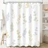 Modern Floral Print Shower Curtain White Pastel Colors for Bathroom Decor Waterproof Fabric 72x84