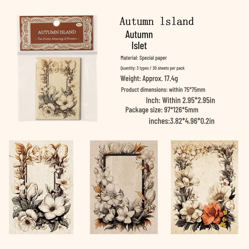 Gugu Forest Sticky Notes: Blooming Flowers Poetic Series - Floral Border Decorative Journal Stickers, 4 Styles