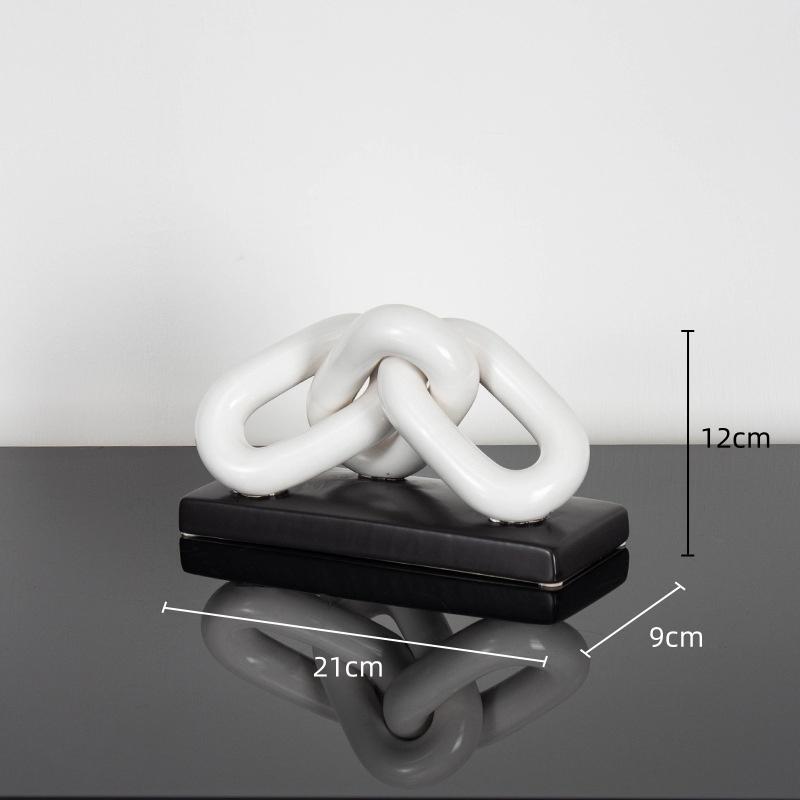 Ceramic Handicraft Golden Chain Skeleton Lock Ceramic Furniture Gold Ring Decorative Figurines Home Decoration Accessories