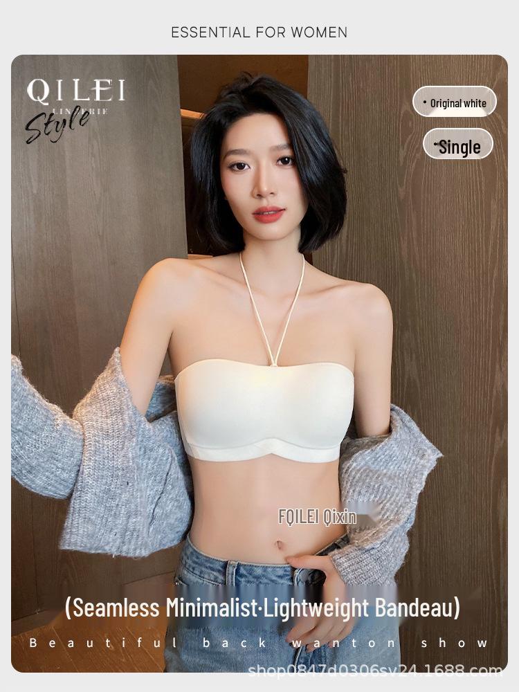 Women's Halterneck Strapless Push-Up Bralette - Thin, Wire-Free, Non-Slip, Invisible Anti-Exposure Design