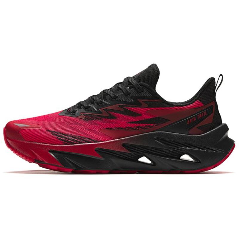 

Anta Sky Realm Cushioning Wear-Resistant Low-Top Running Shoes Men s Black Red Sneakers 112415536-4 39