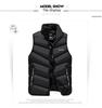 Men's Slim Fit Stand-Up Collar Thick Solid Color Down Cotton Jacket for Fall/Winter - Large Size Casual Vest