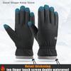 Waterproof and Windproof Cycling Gloves for Men, Warm Motorcycle Gloves, Touch Screen, Road Bike, Outdoor, Winter