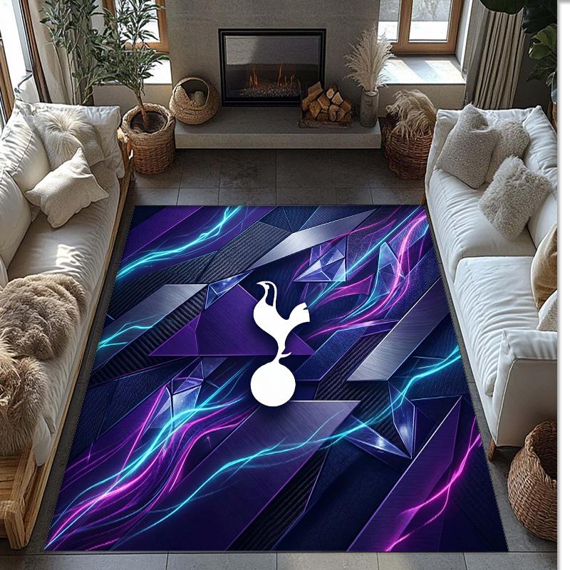 Tottenham Hotspur Bedrukte Flanellen Vloerkleed Antislip Zacht Polyester Vloerkleed Binnen Decoratie Mat voor Slaapkamer Woonkamer Bank