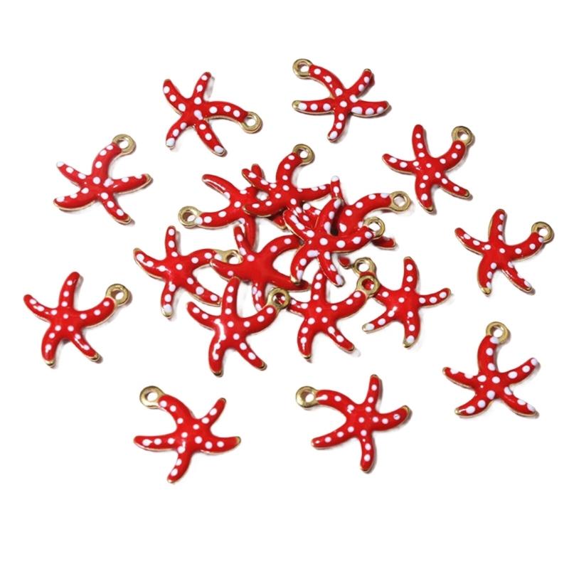 20 Pack Starfish Decorative Accessories Enhancing Aesthetic Stainless Steel Texture Hanging Charm Suitable for Jewelry