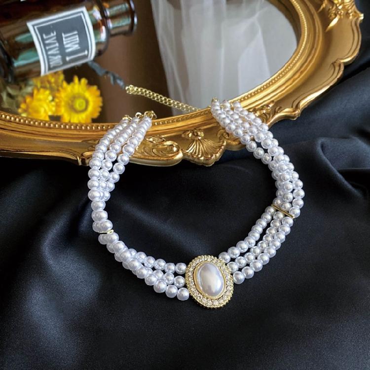 Clavicular Chain Trendy Wedding Jewelry Pieces Imitation Pearls Choker Necklace
