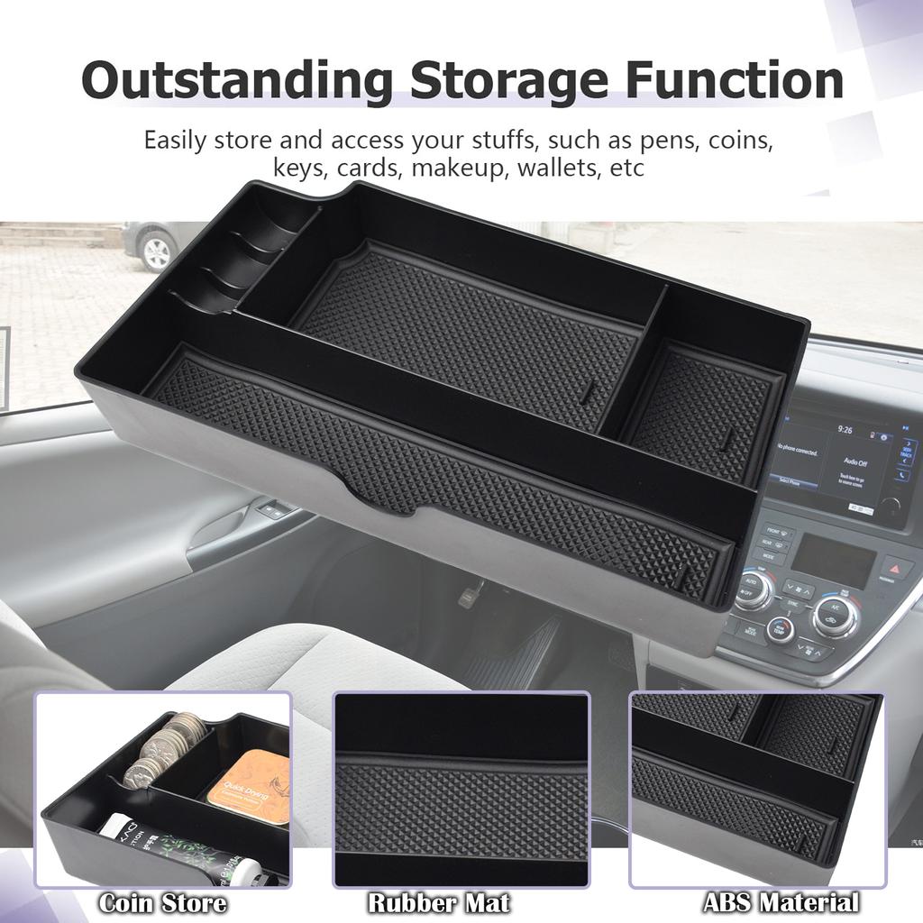 Center Console Drawer Storage Organizer for Toyota Sienna 2015-2020 Armrest Box Drawer Storage Tray Car Interior ABS Accessories