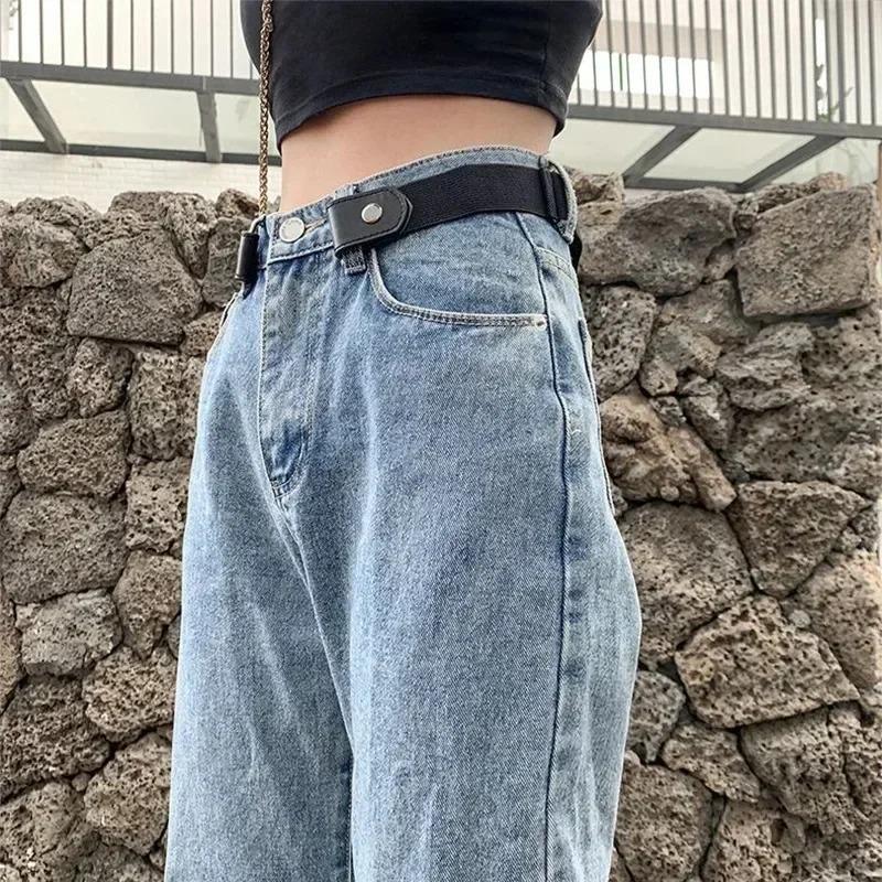 Canvas Adjustable Elastic Waist Band Invisible Belt Buckle Free Belts Unisex Jean Pants Dress No Buckle Easy To Wear Stretch