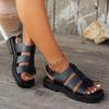 New Fashion Platform Sandals Women's Belt Buckle Platform Soft Bottom Line Sandals