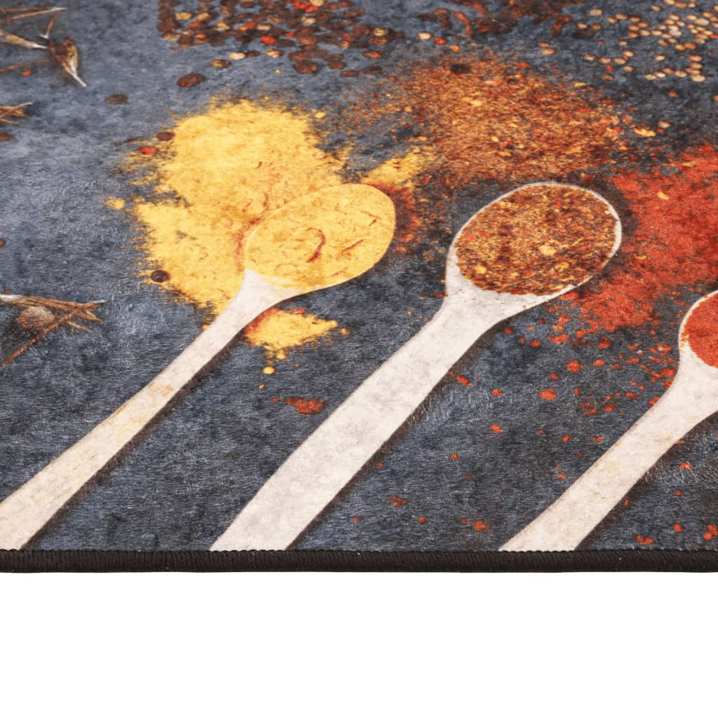 Multi Color Kitchen Rug 60 x 180 cm Washable