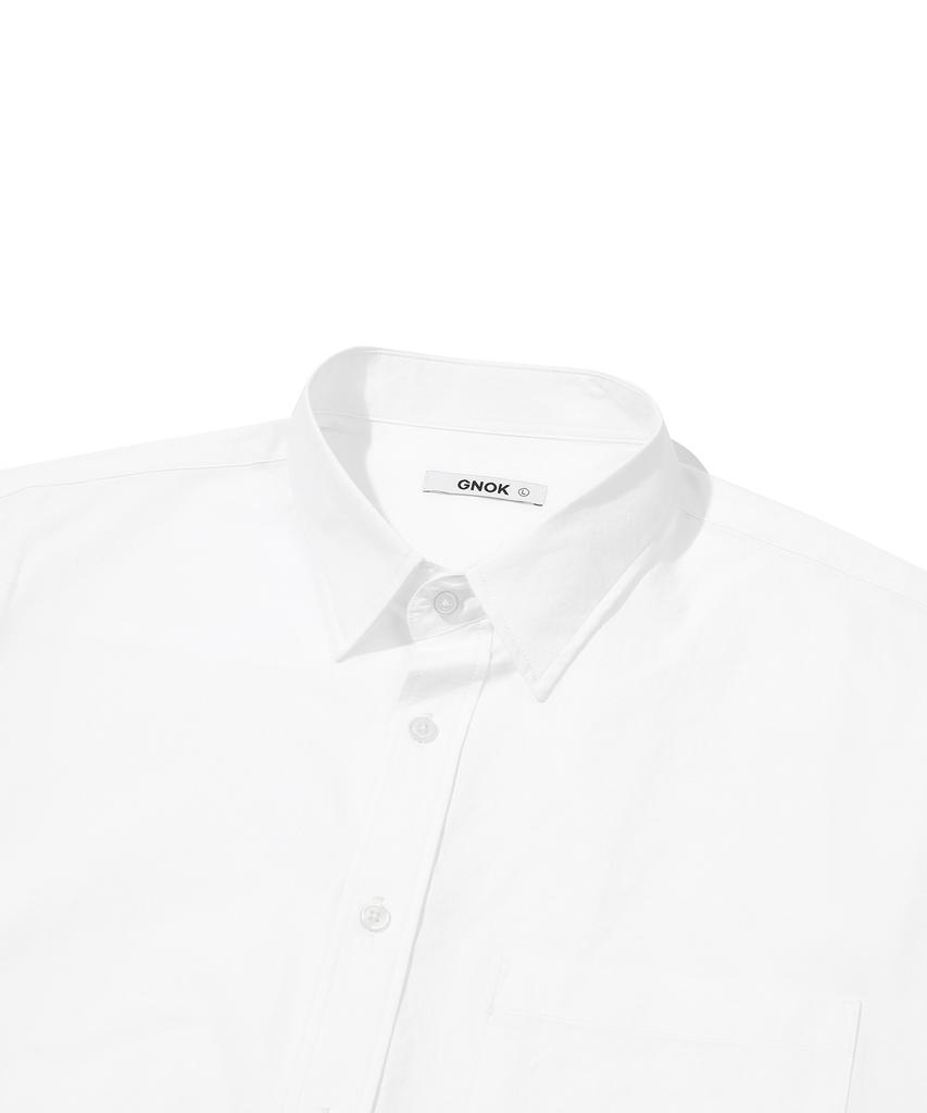 GNOK Cotton Oversized Short Sleeve Shirt [White]