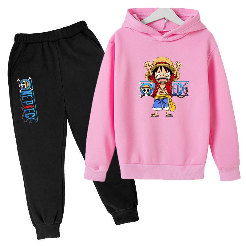 Nejprodávanější Kreslený Anime One Piece Luffy Zoro Dětský Jaro Podzim Harajuku Mikina Tepláky Set Kapsy Mikina Vrcholy