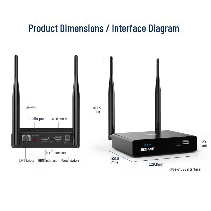 BOEGAM VS100 4K Wireless HDMI Screen Projector (CN version)