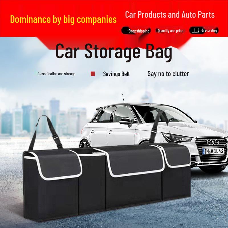 SUV Car Rear Seat Trunk Organizer with Mesh Pockets